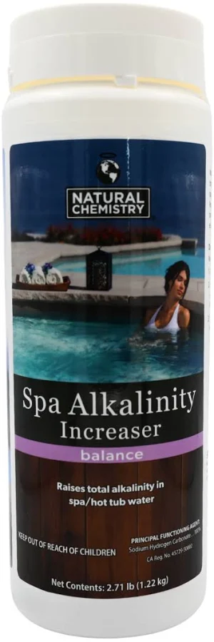Alkalinity increaser for spa water